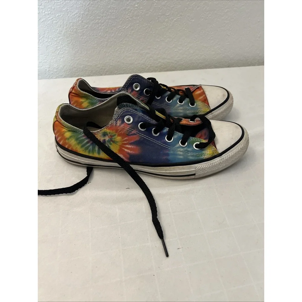 Unisex TIE DYE CONVERSE ALL STAR CHUCK TAYLOR SNEAKERS Women 7 Men 9 Rainbow - Picture 4 of 8